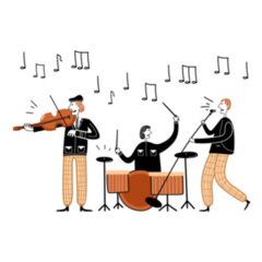 Jazz Festival Concert Musical Band Illustration Sticker