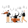 Jazz Festival Concert Musical Band Illustration Sticker