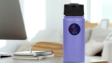 Jazz Santa Playing Saxophone Sticker on a Water Bottle (New) example