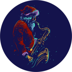 Jazz Santa Playing Saxophone Sticker