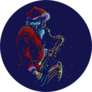 Jazz Santa Playing Saxophone Sticker
