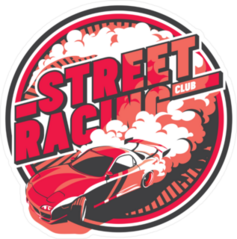 JDM Street Racing Club Burnout Car Circle Sticker