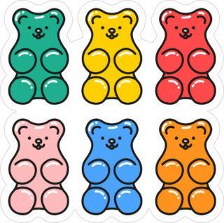 Jelly Gummy Bears Cartoon Sticker