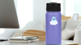 Jellyfish Cartoon Red Dot Sticker on a Water Bottle (New) example