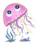 Jellyfish Cute Baby Children Illustration Pink Sticker