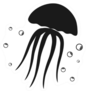 Jellyfish Icon Illustration In Black Sticker