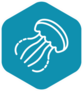 Jellyfish Icon Turquoise Sticker