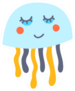 Jellyfish Illustration For Kids Smiling Sticker