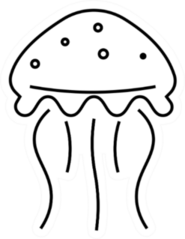 Jellyfish Linear Icon Sticker