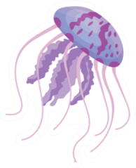 Jellyfish Purple Cartoon Sticker