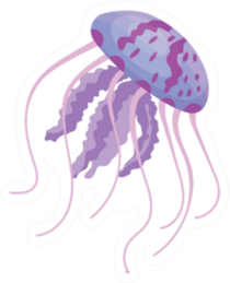 Jellyfish Purple Cartoon Sticker