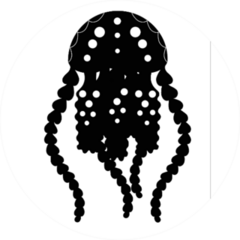 Jellyfish Silhouette Icon Sticker