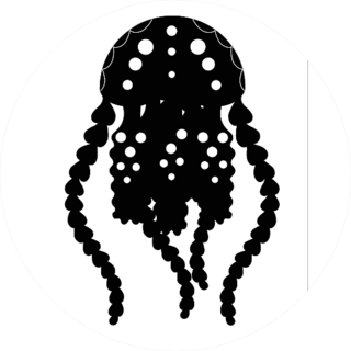 Jellyfish Silhouette Icon Sticker