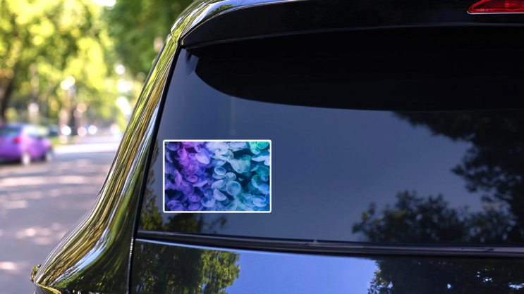Jellyfishes Rainbow Gradient Sticker on a Rear Car Window (New) example