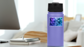 Jellyfishes Rainbow Gradient Sticker on a Water Bottle (New) example