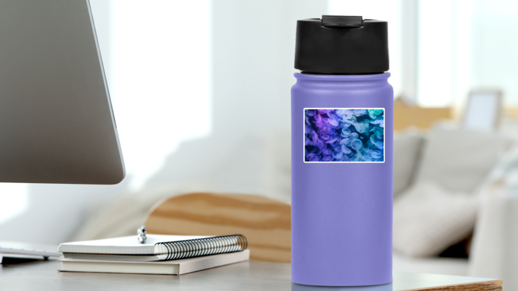 Jellyfishes Rainbow Gradient Sticker on a Water Bottle (New) example