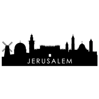 Jerusalem Israel Skyline Silhouette Sticker