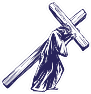Jesus Carrying His Cross Sticker
