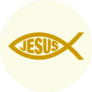 Jesus Christian Sign Jesus Fish On Yellow Sticker