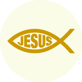 Jesus Christian Sign Jesus Fish On Yellow Sticker