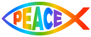 Jesus Fish Rainbow Ichthus Pride Peace Symbol Sticker