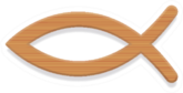 Jesus Fish Wooden Christian Symbol Sticker