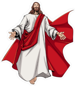Jesus Greeting You With Open Arms Sticker