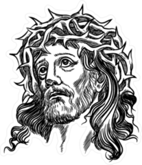 Jesus in Crown of Thorns Sticker