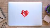 Jesus In The Shape Of A Heart Christian Sticker on a Laptop (New) example