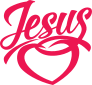 Jesus Lettering Heart with Ichthus Transfer Sticker