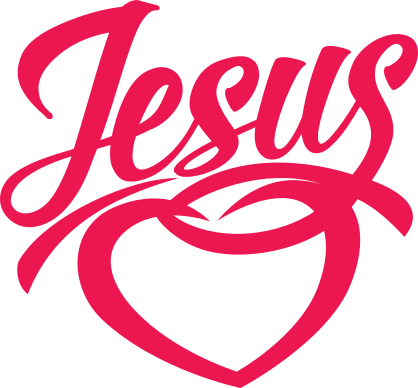 Jesus Lettering Heart with Ichthus Transfer Sticker