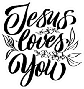 Jesus Loves You Christian Lettering Poster Sticker