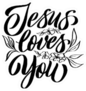 Jesus Loves You Christian Lettering Poster Sticker