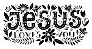 Jesus Loves You Modern Lettering Sticker