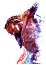 Jesus on the Cross Abstract Painting Sticker