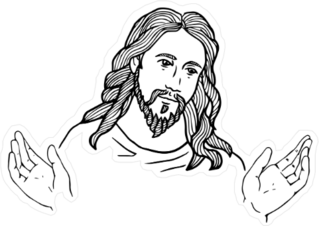 Jesus with Open Arms Sticker