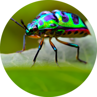 Jewel Bug Beetle On Leaf Sticker