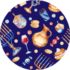 Jewish Holiday Hanukkah Pattern Design Sticker