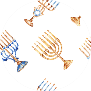 Jewish Holiday Hanukkah Seamless Pattern Sticker