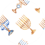 Jewish Holiday Hanukkah Seamless Pattern Sticker