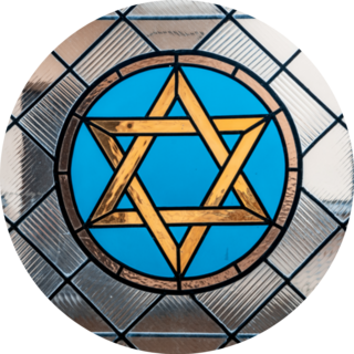 Jewish Six Pointed Star Stained Glass Sticker