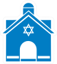 Jewish Temple with Star of David Sticker