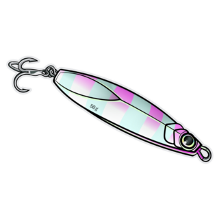 Jigging Pink Fishing Sticker