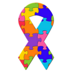 Jigsaw Autism Puzzle Ribbon Sticker