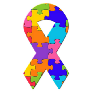 Jigsaw Autism Puzzle Ribbon Sticker