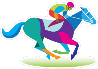 Jockey And Horse Sticker