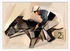 Jockey On Grunge Background Sticker