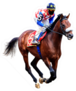 Jockey Riding A Horse Painting Sticker