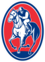 Jockey Riding Horse Inside Oval Sticker