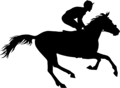Jockey Riding Horseback Sticker